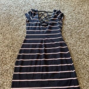 Decree Blue Sheath Dress with Flutter Cap Sleeves